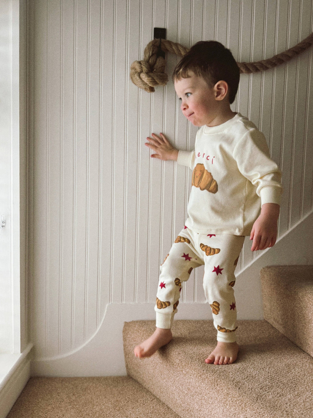Kids Pyjamas - Merci Croissants Print