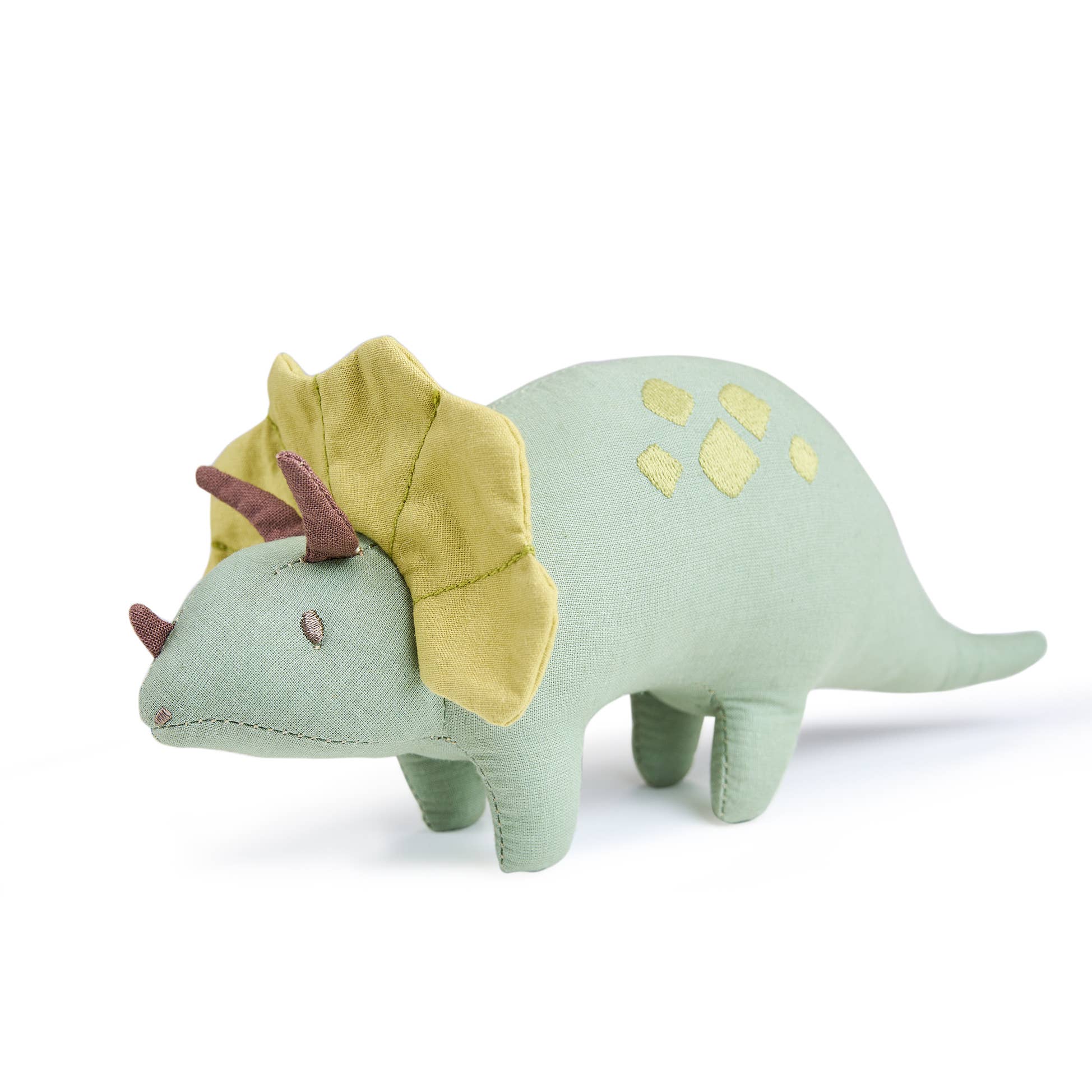 Linen Dinosaur Toy - Trike the Triceratops