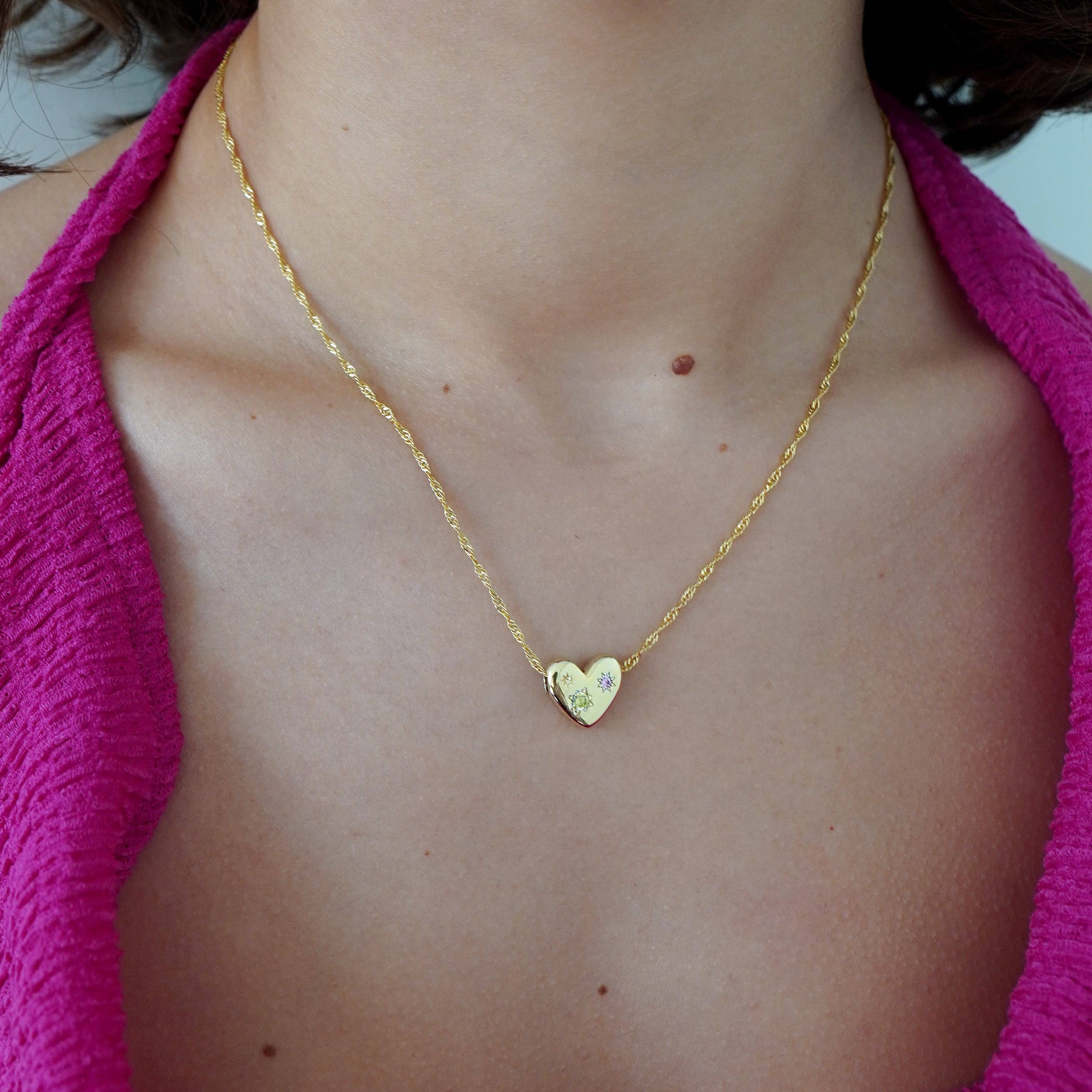 Chunky Floating Heart Necklace