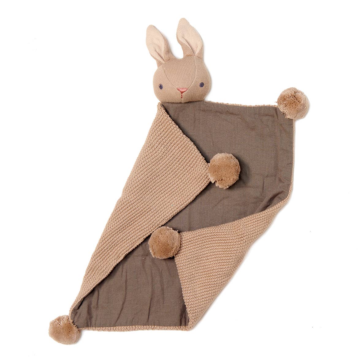 Taupe Bunny Gift Set - Organic Rattle + Comforter