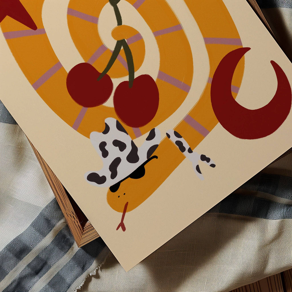 Nursery Print - Cowboy Wild West Snake