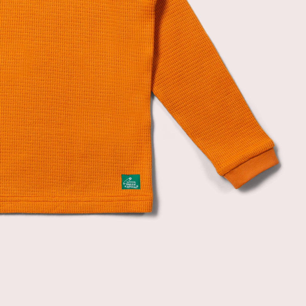 Waffle Long Sleeve Cosy Top in Golden Ochre