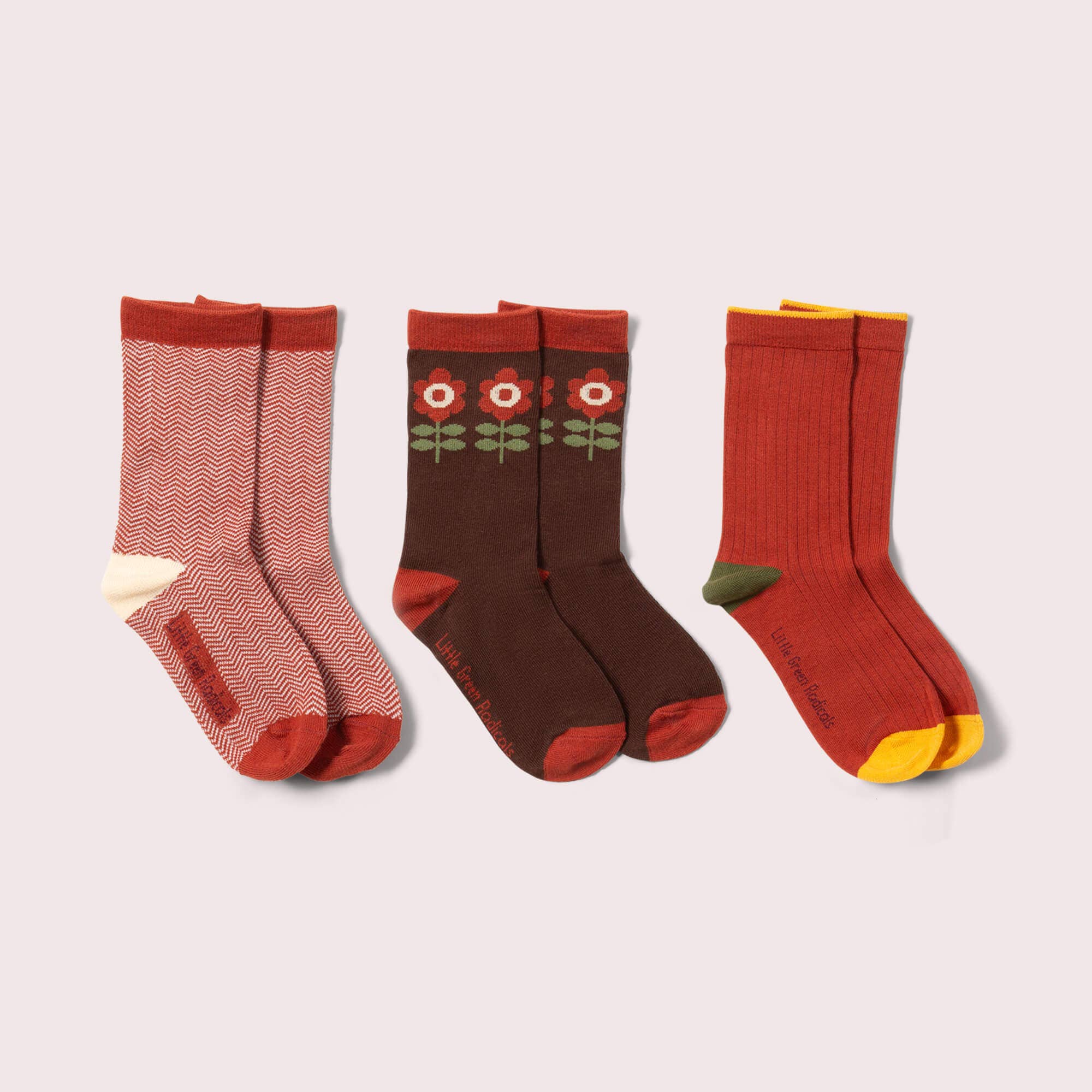 Flowers Ankle Socks - Pack of 3