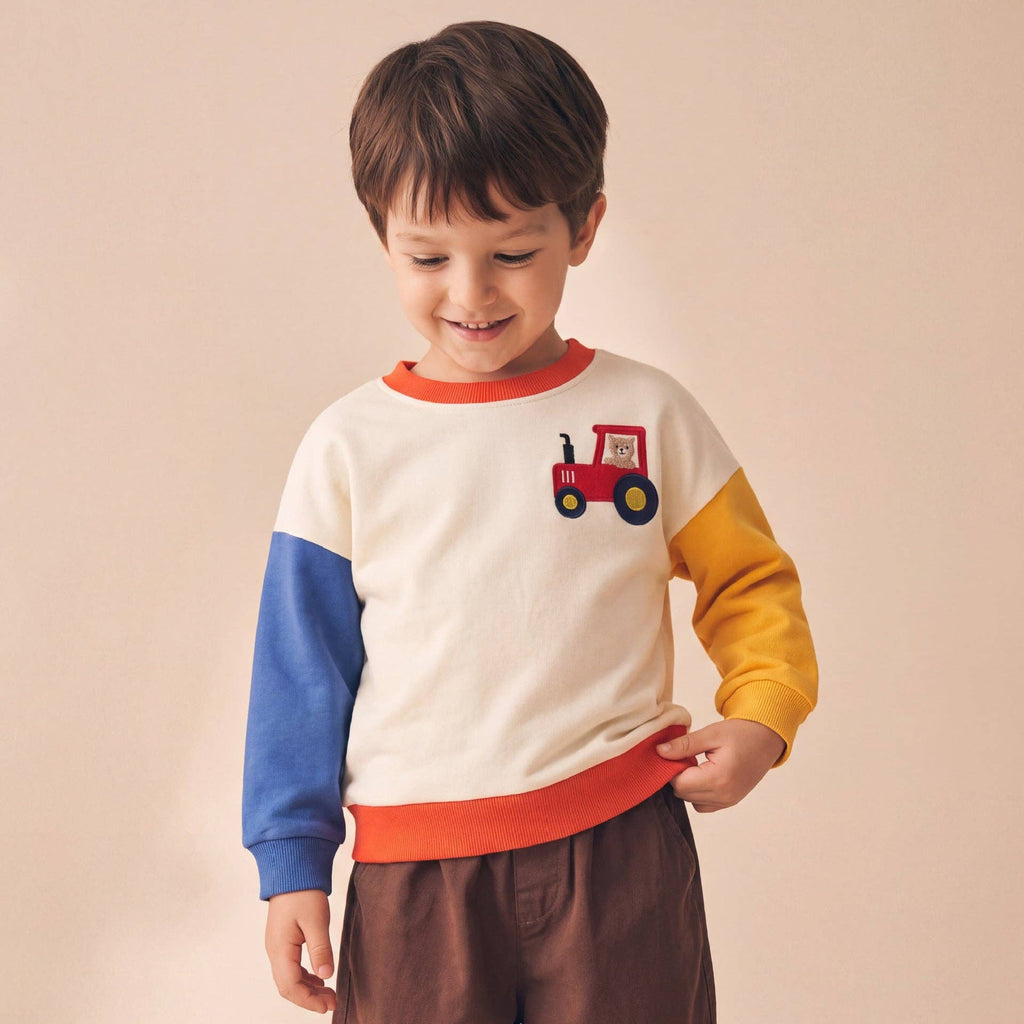 Kids Sweatshirt - Bear in Tractor
