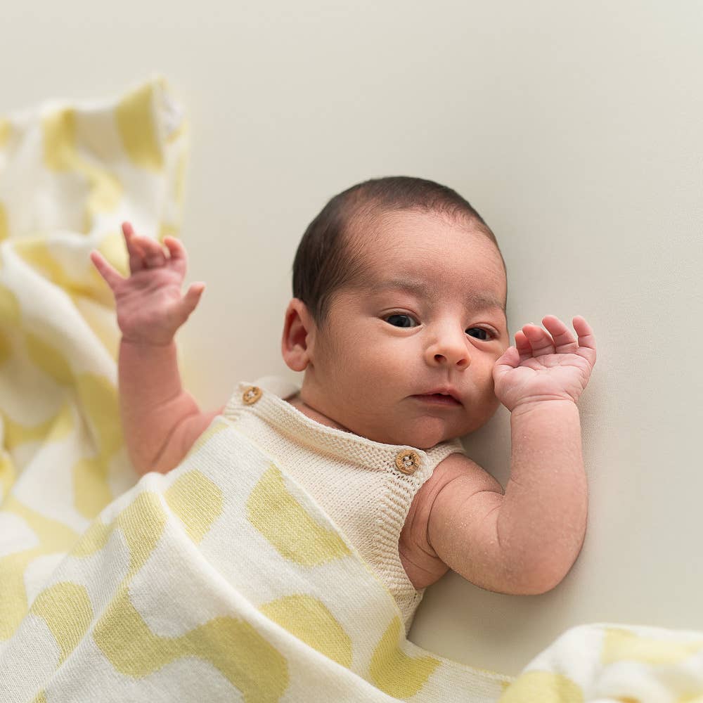 Baby Blanket - Soft Yellow Zigzag