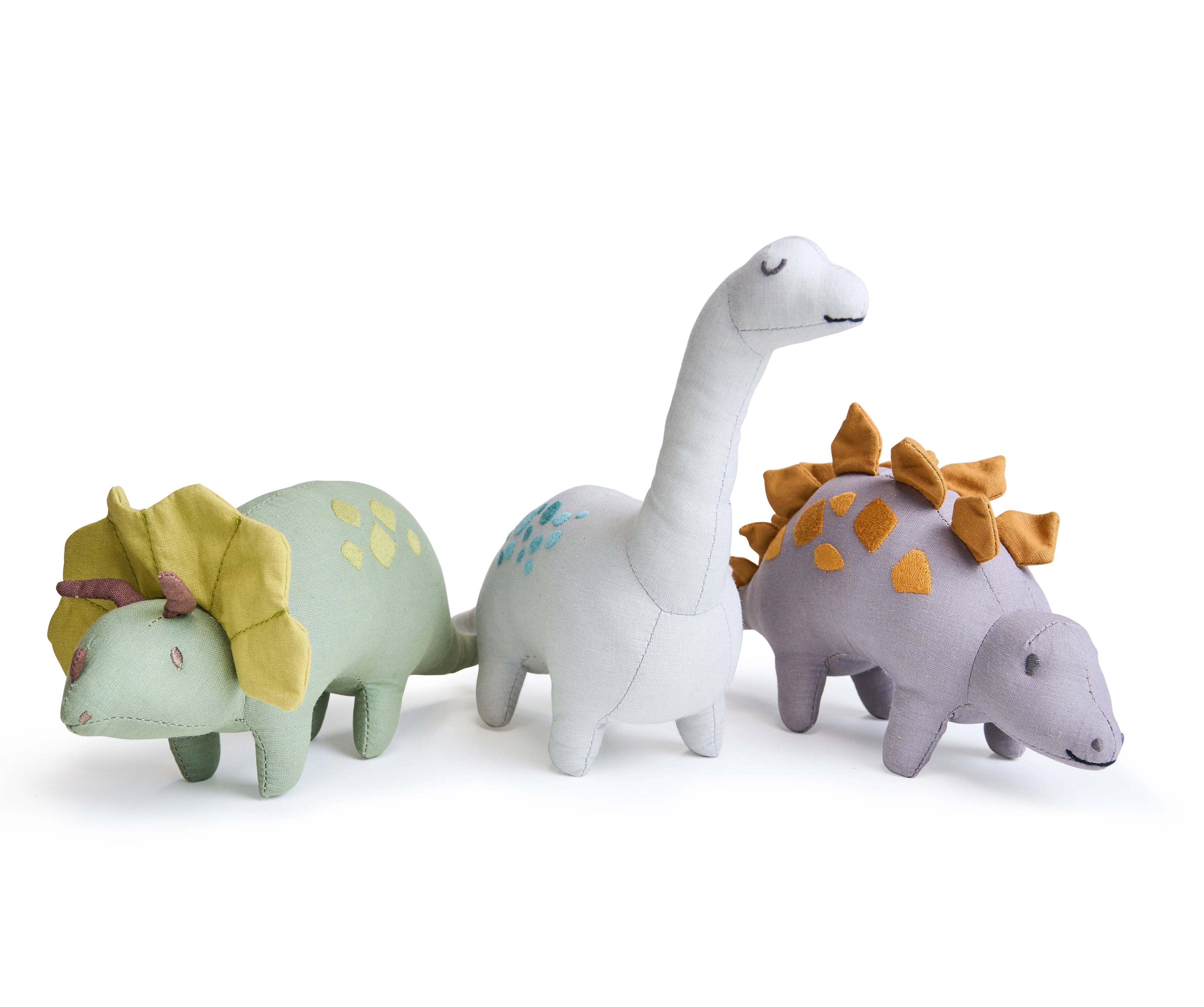 Linen Dinosaur Toy - Trike the Triceratops