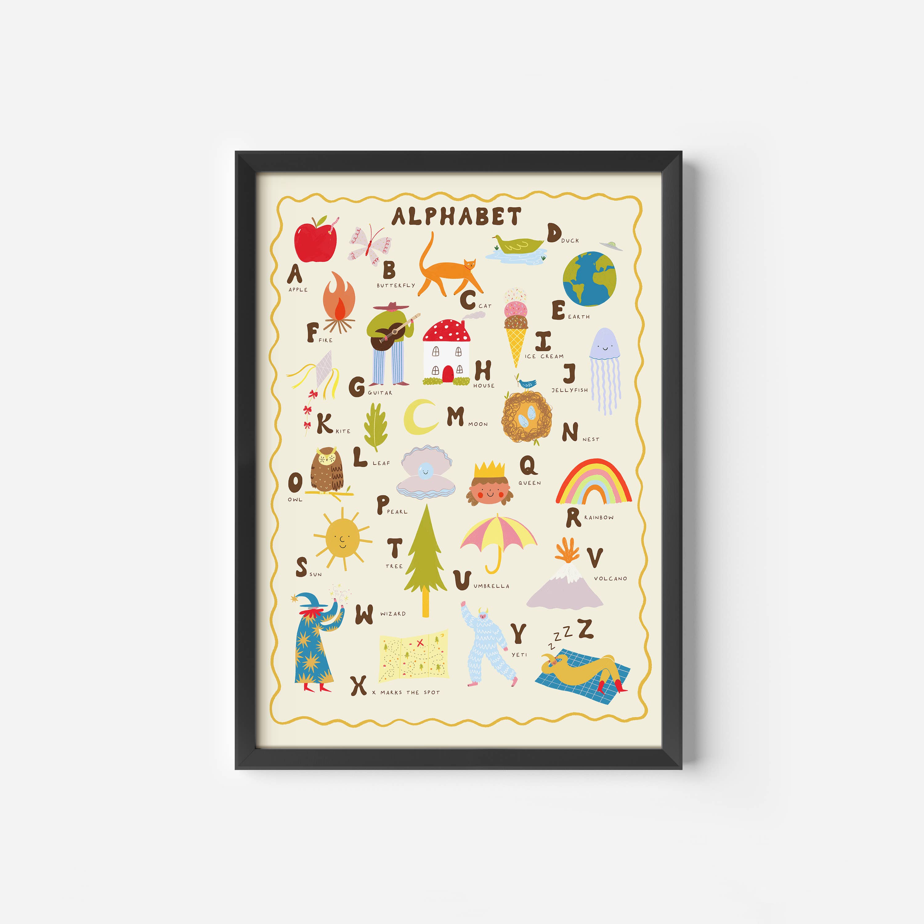 Illustrated Alphabet Art Print