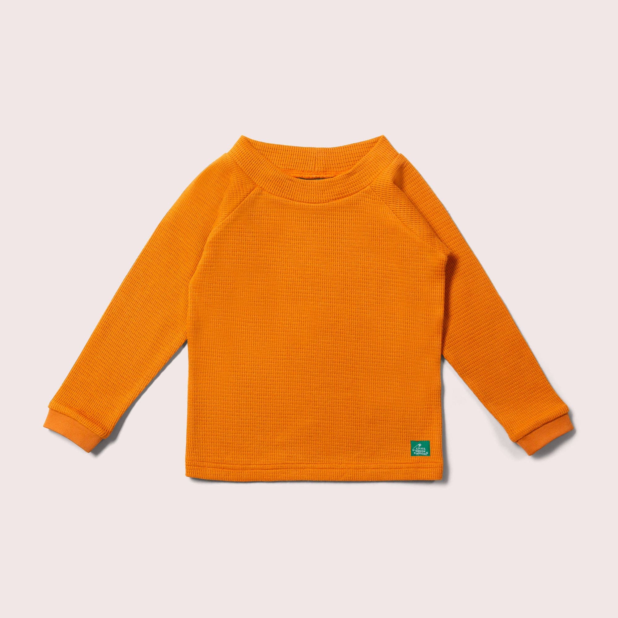 Waffle Long Sleeve Cosy Top in Golden Ochre