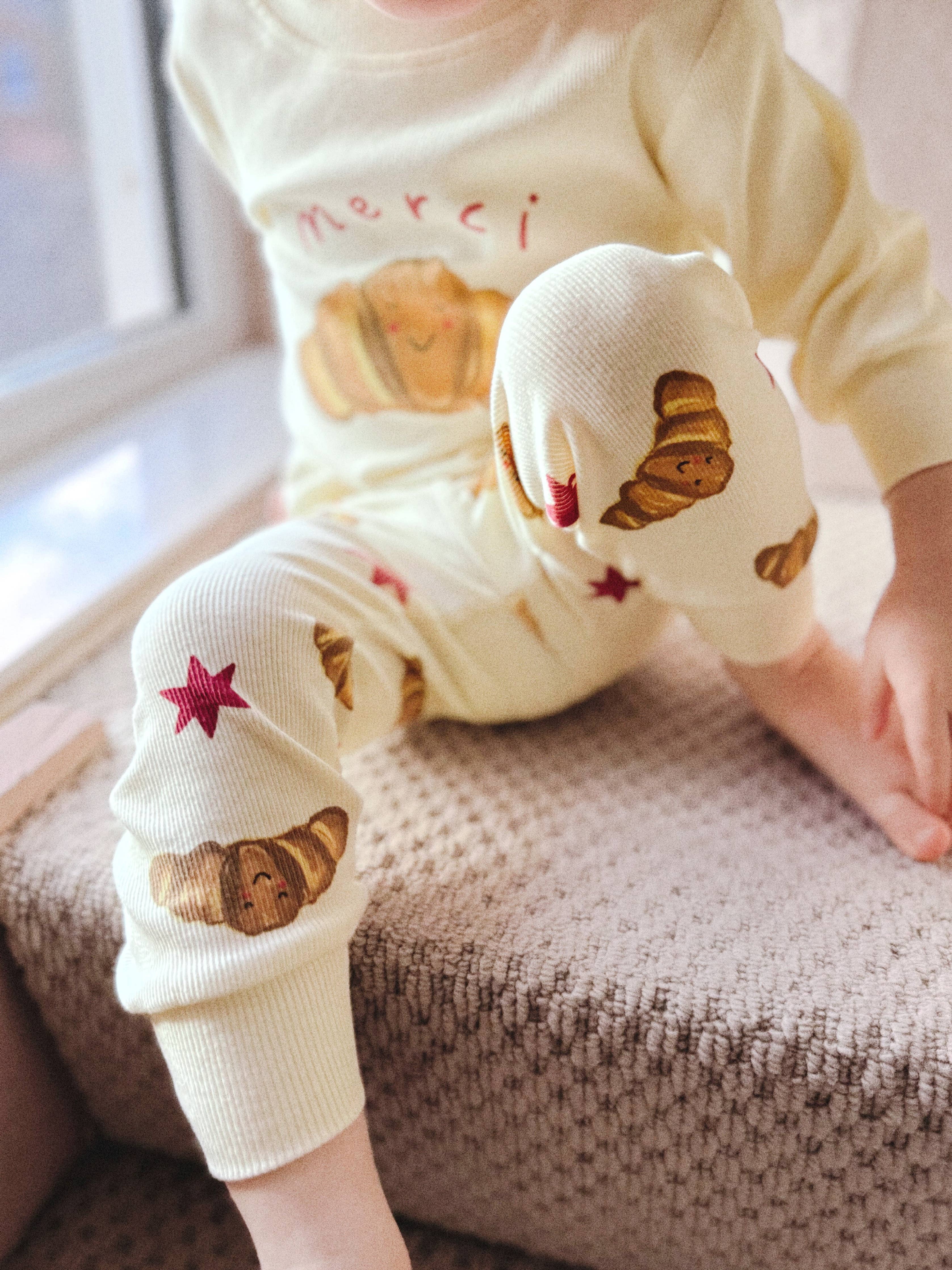 Kids Pyjamas - Merci Croissants Print