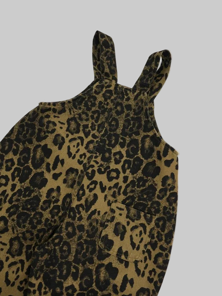 Leopard Print Dungarees