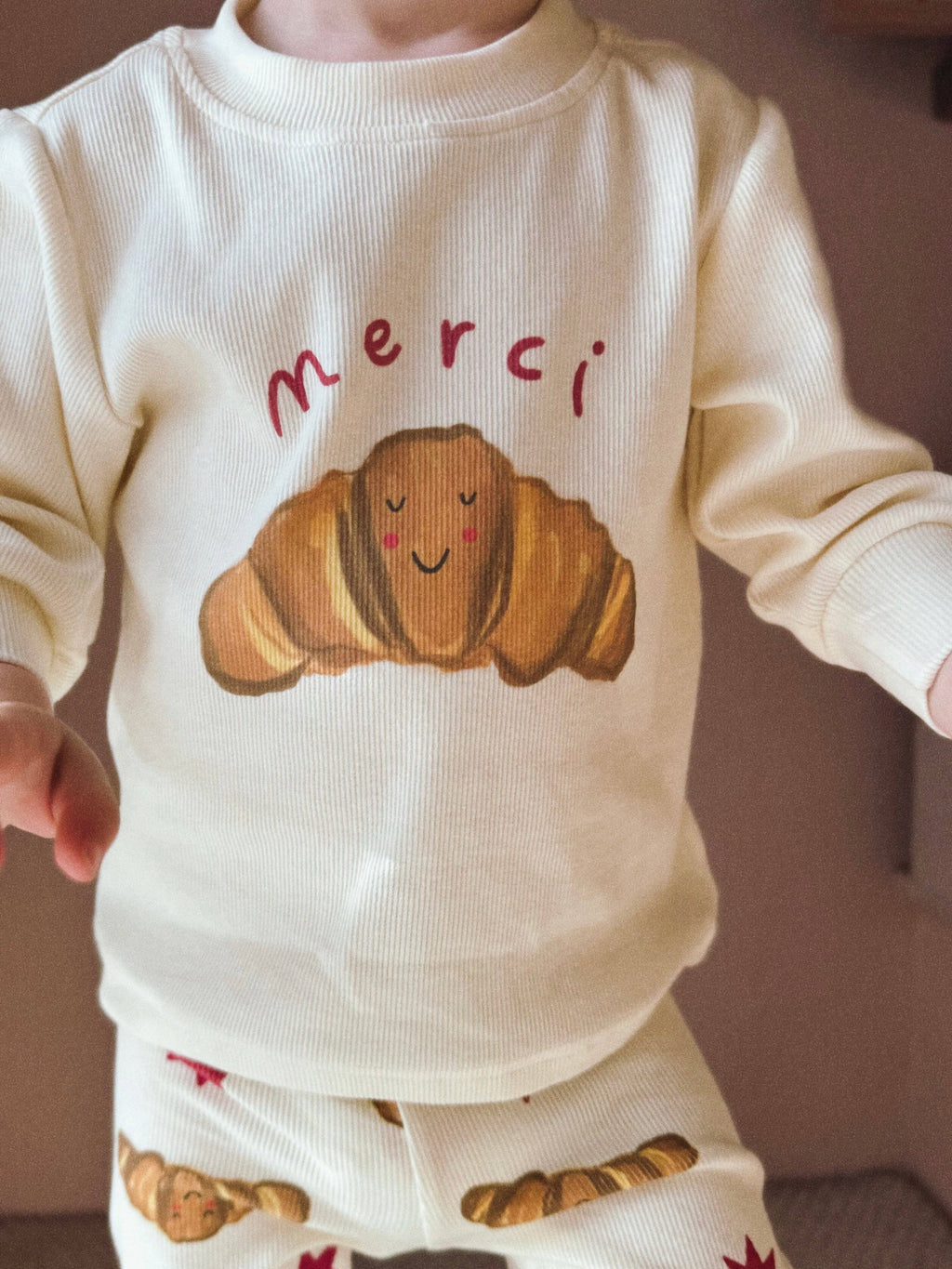 Kids Pyjamas - Merci Croissants Print