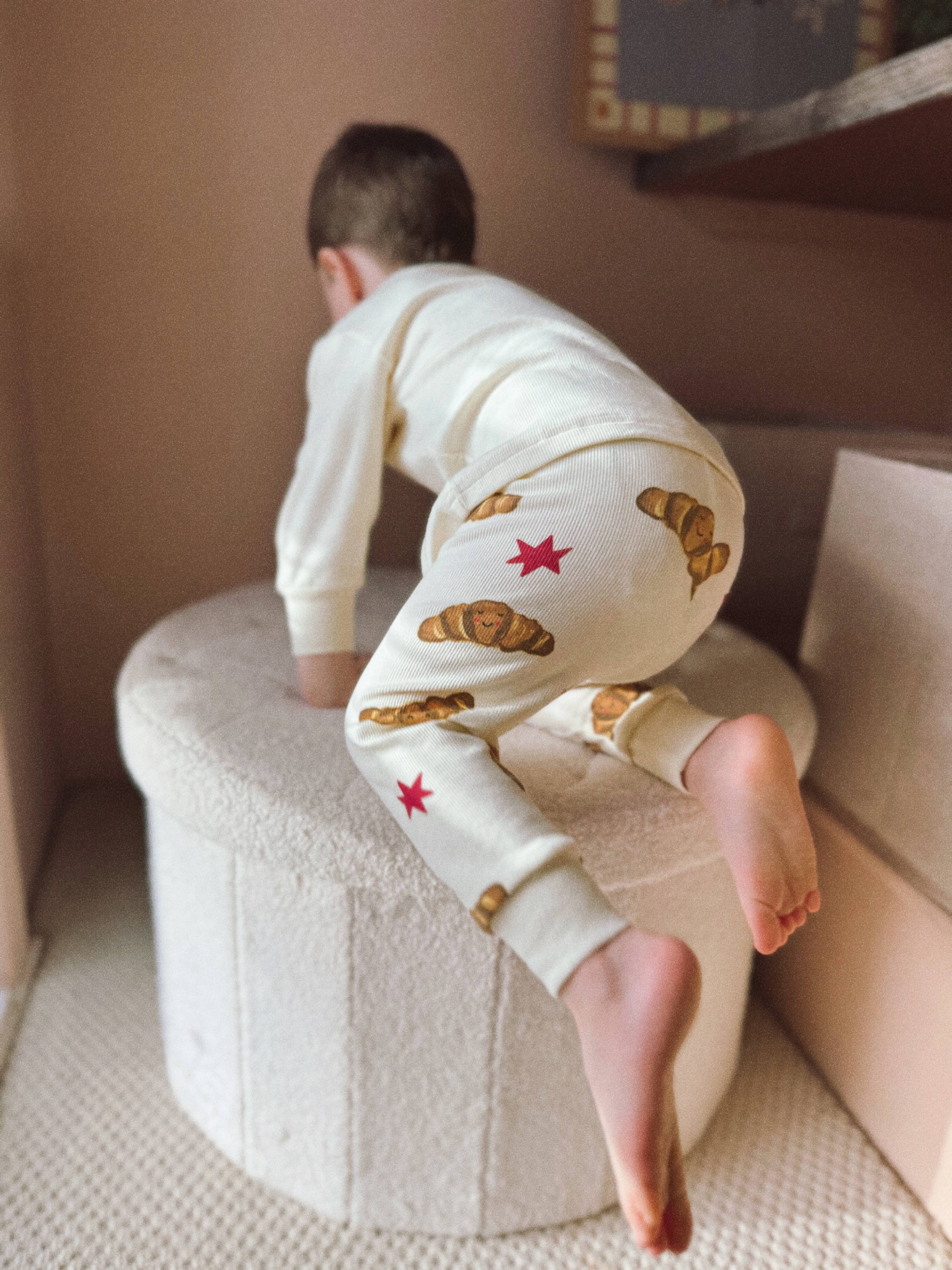 Kids Pyjamas - Merci Croissants Print