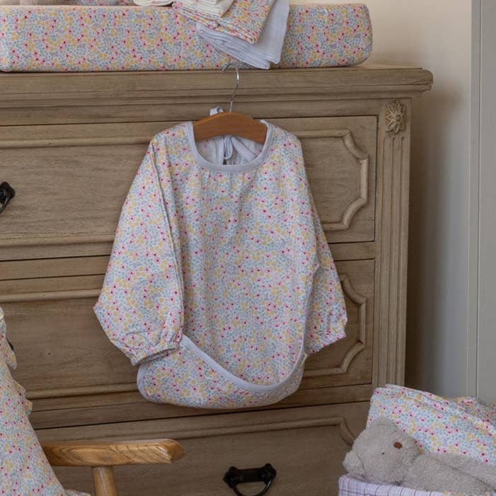 Organic Cotton Sleeved Bib -  Wildflower Garden
