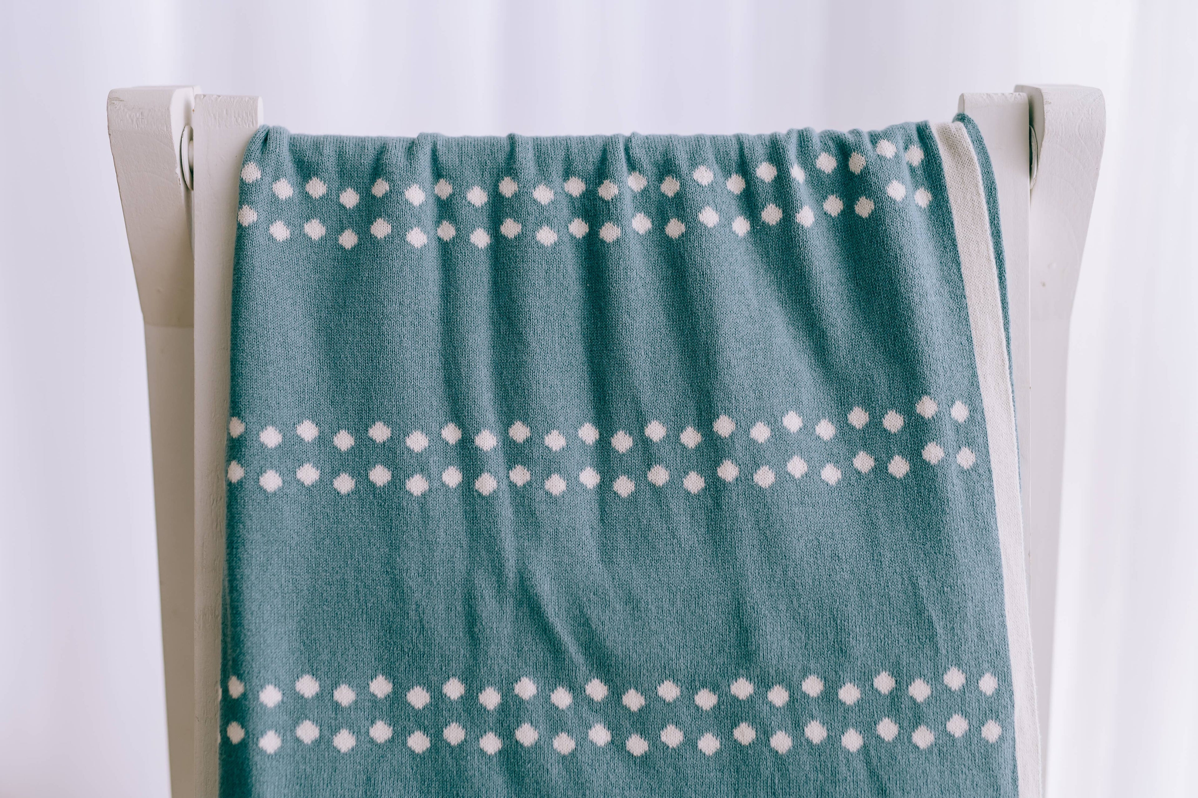 Baby Blanket - Denim Blue Dots