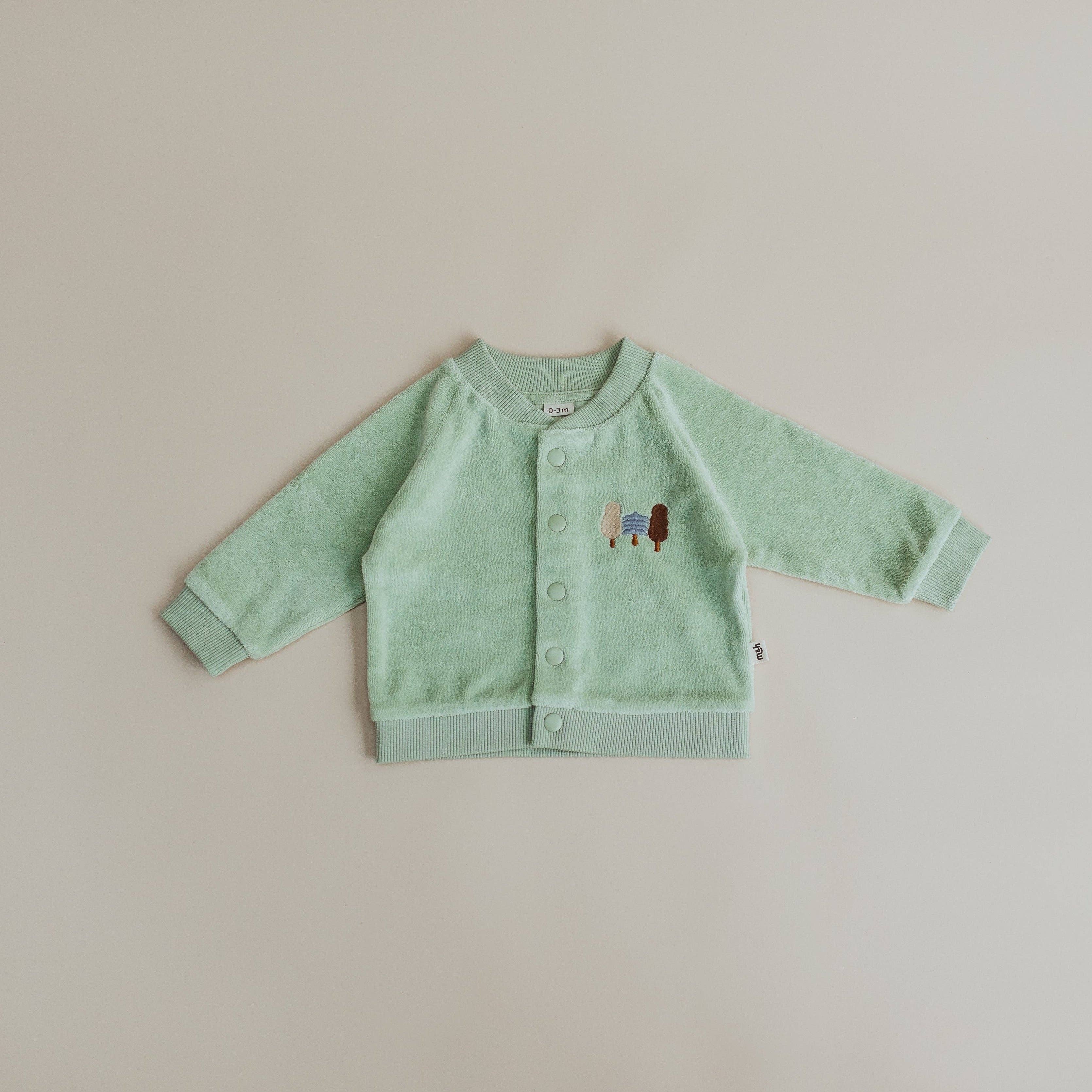 Organic Cotton Terry Jacket in Sage