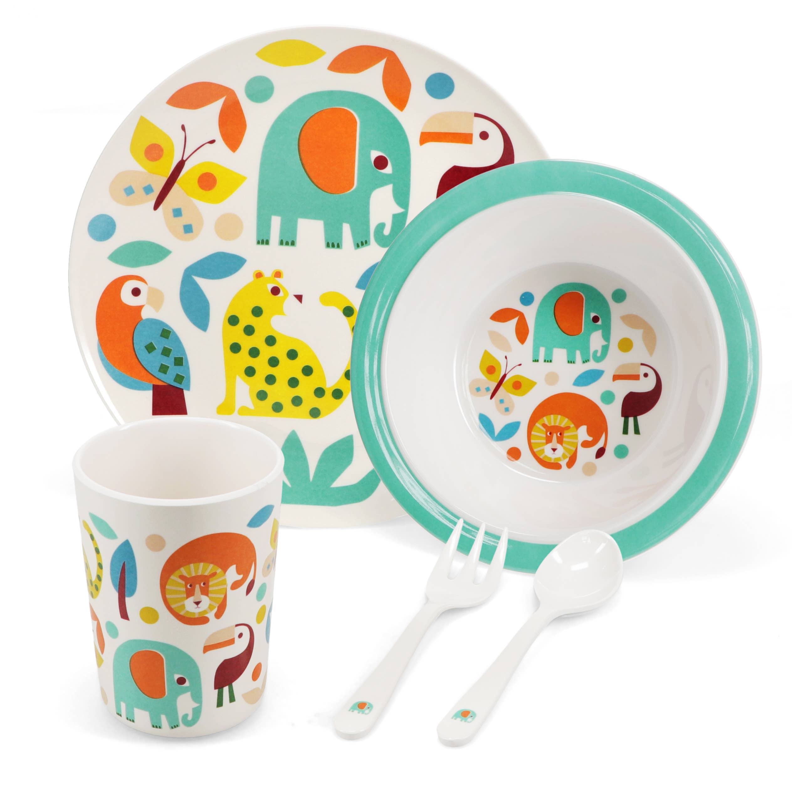 Melamine Dinner 5 Piece Dinner Set - Wild Wonders