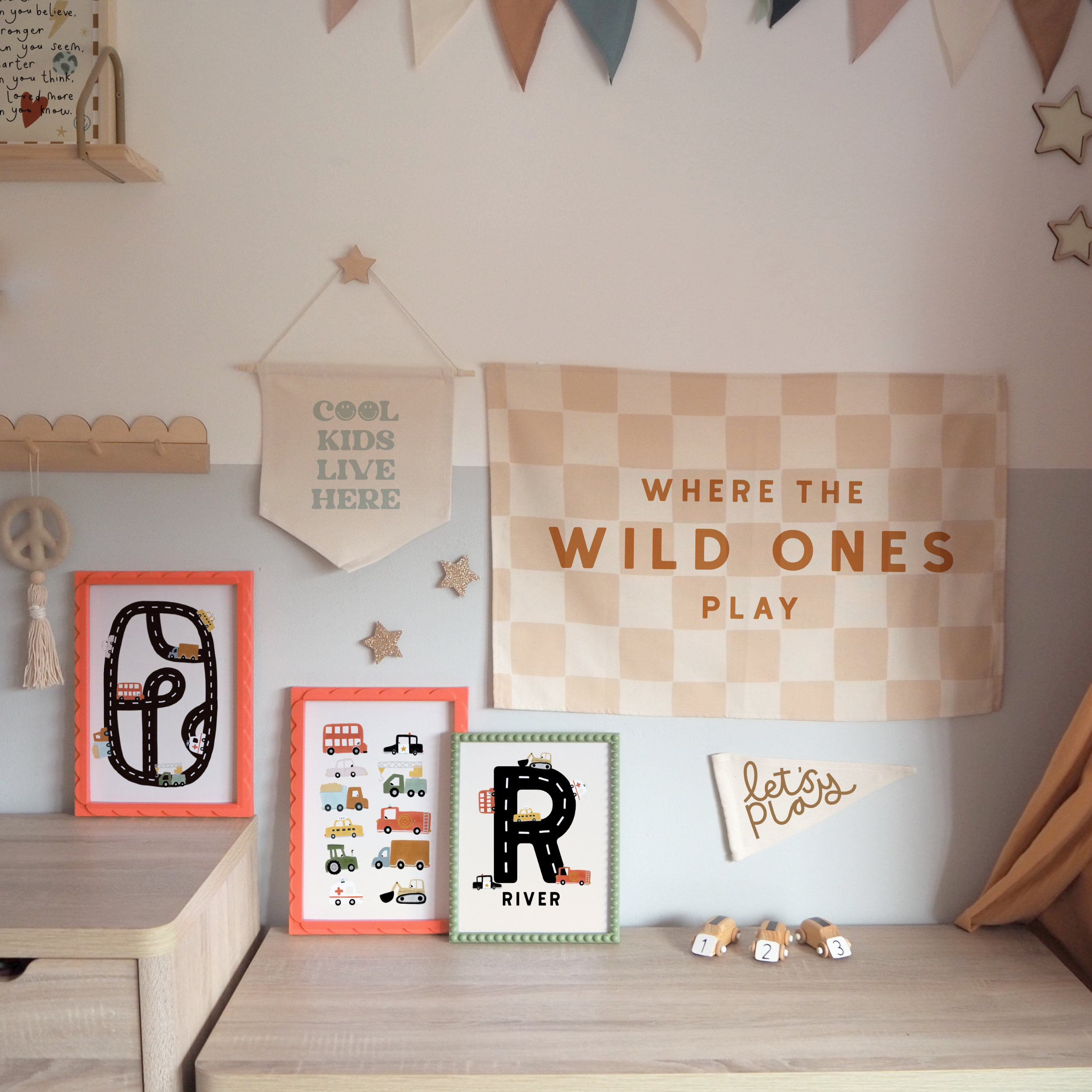 Cool Kids Live Here Hanging Banner