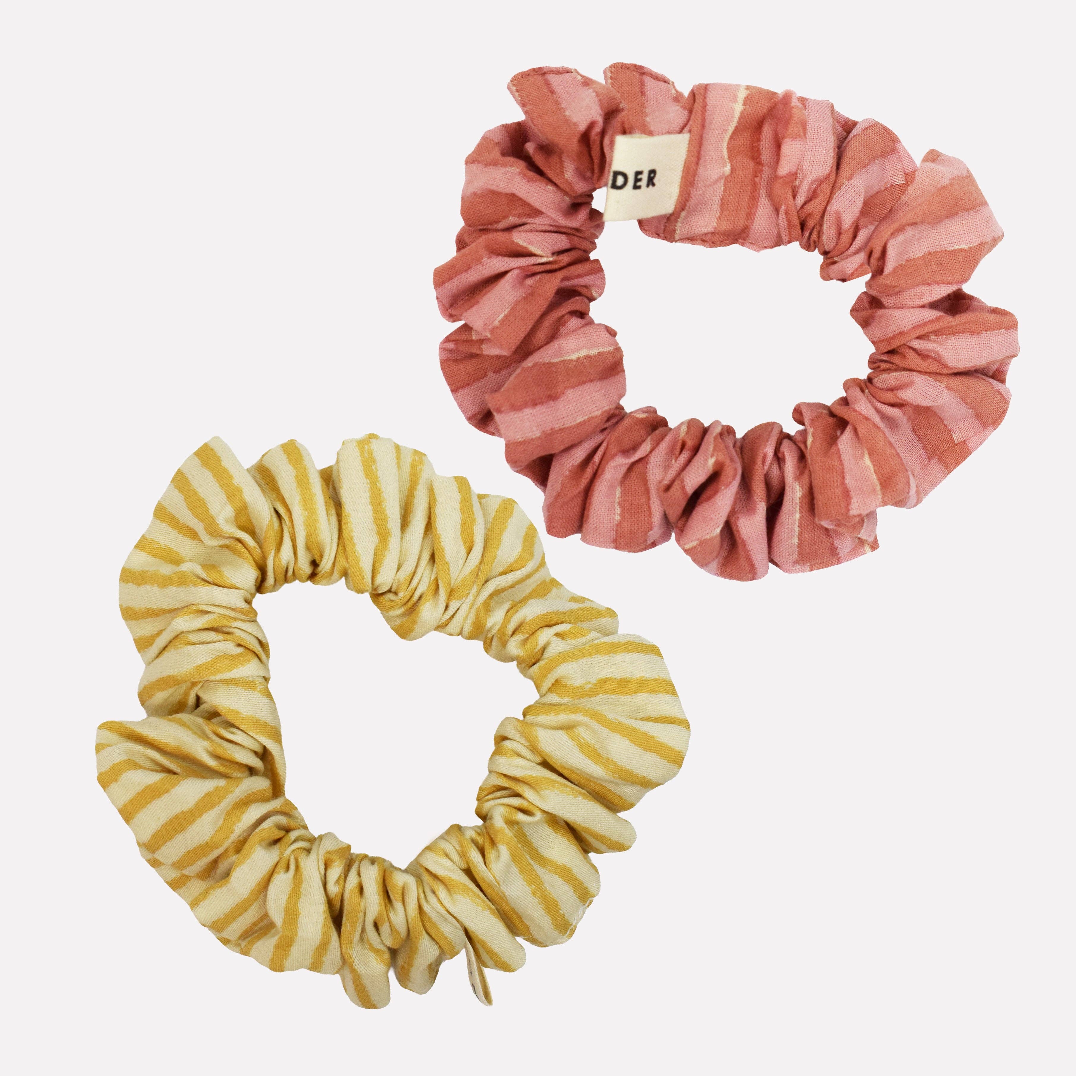 Cotton Mini Scrunchie Duo - Lemon Mix