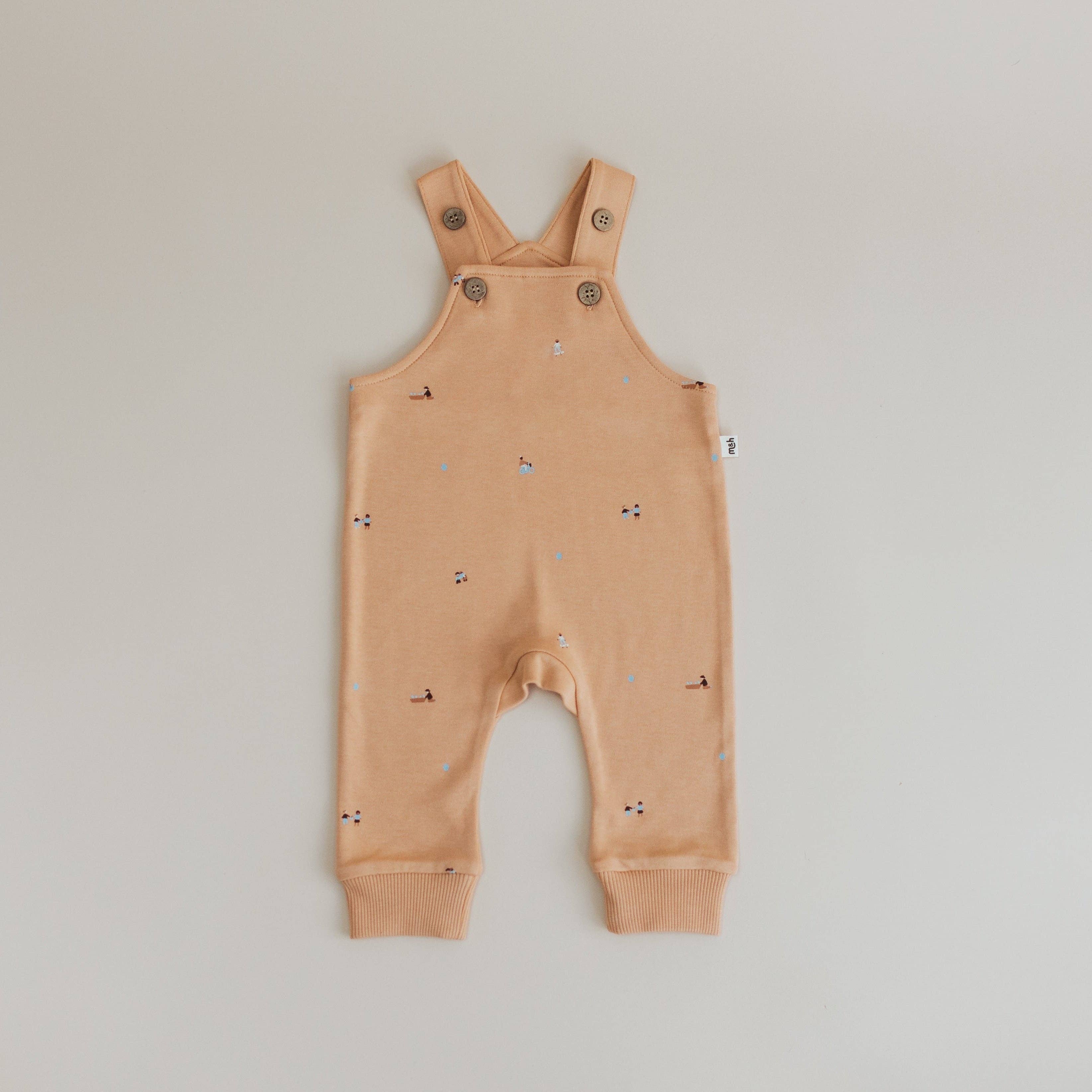 Organic Cotton Dungarees in Clay