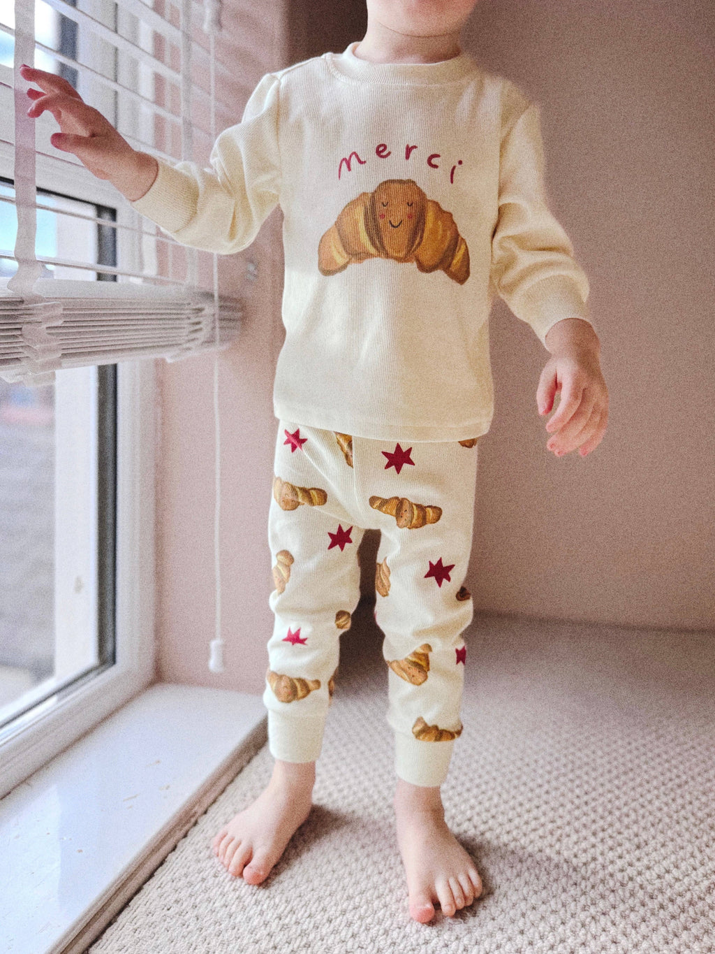 Kids Pyjamas - Merci Croissants Print