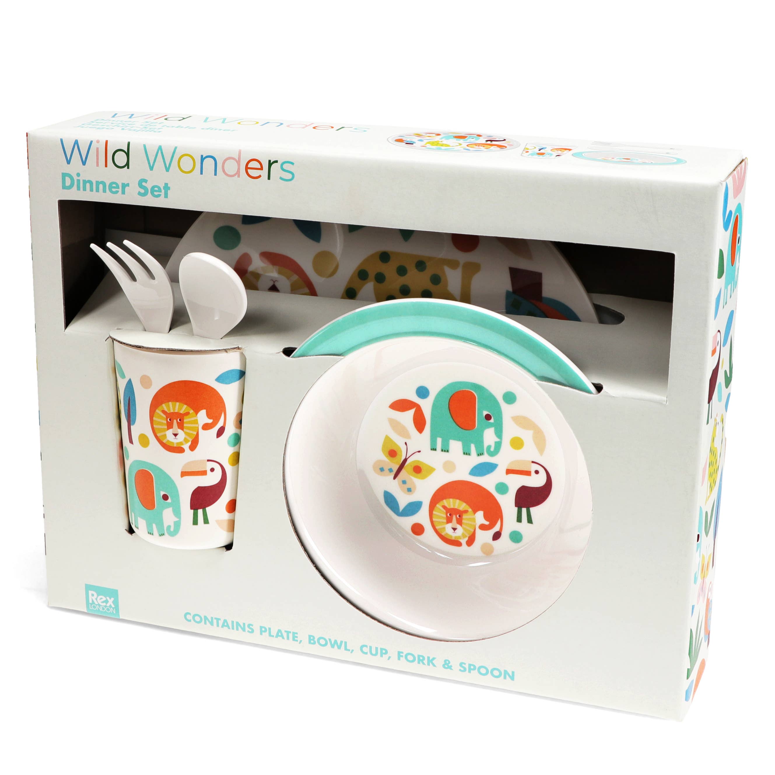 Melamine Dinner 5 Piece Dinner Set - Wild Wonders