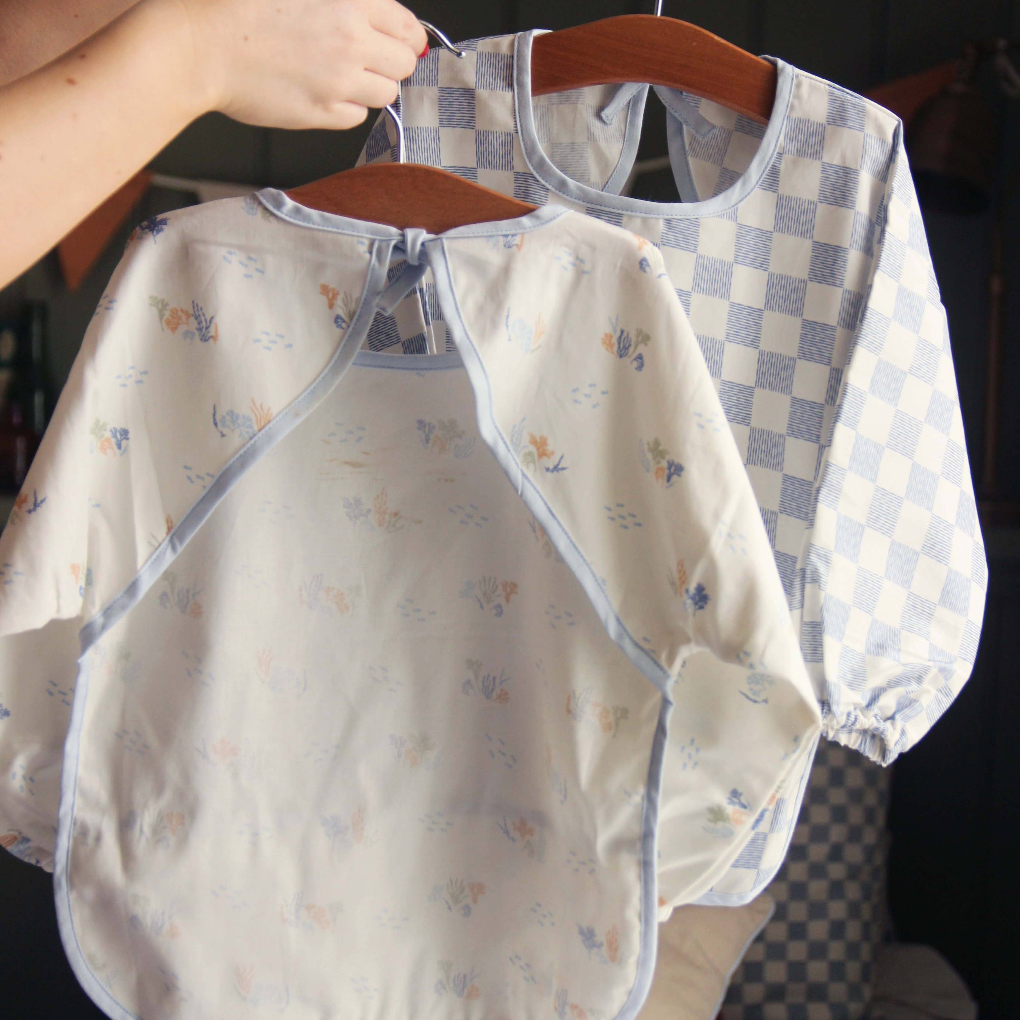 Organic Cotton Sleeved Bib -  Waves