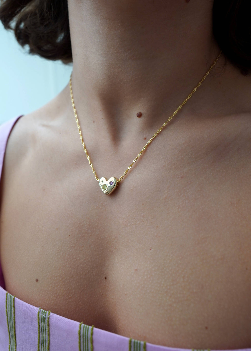 Chunky Floating Heart Necklace