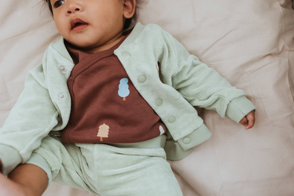 Organic Cotton Terry Jacket in Sage