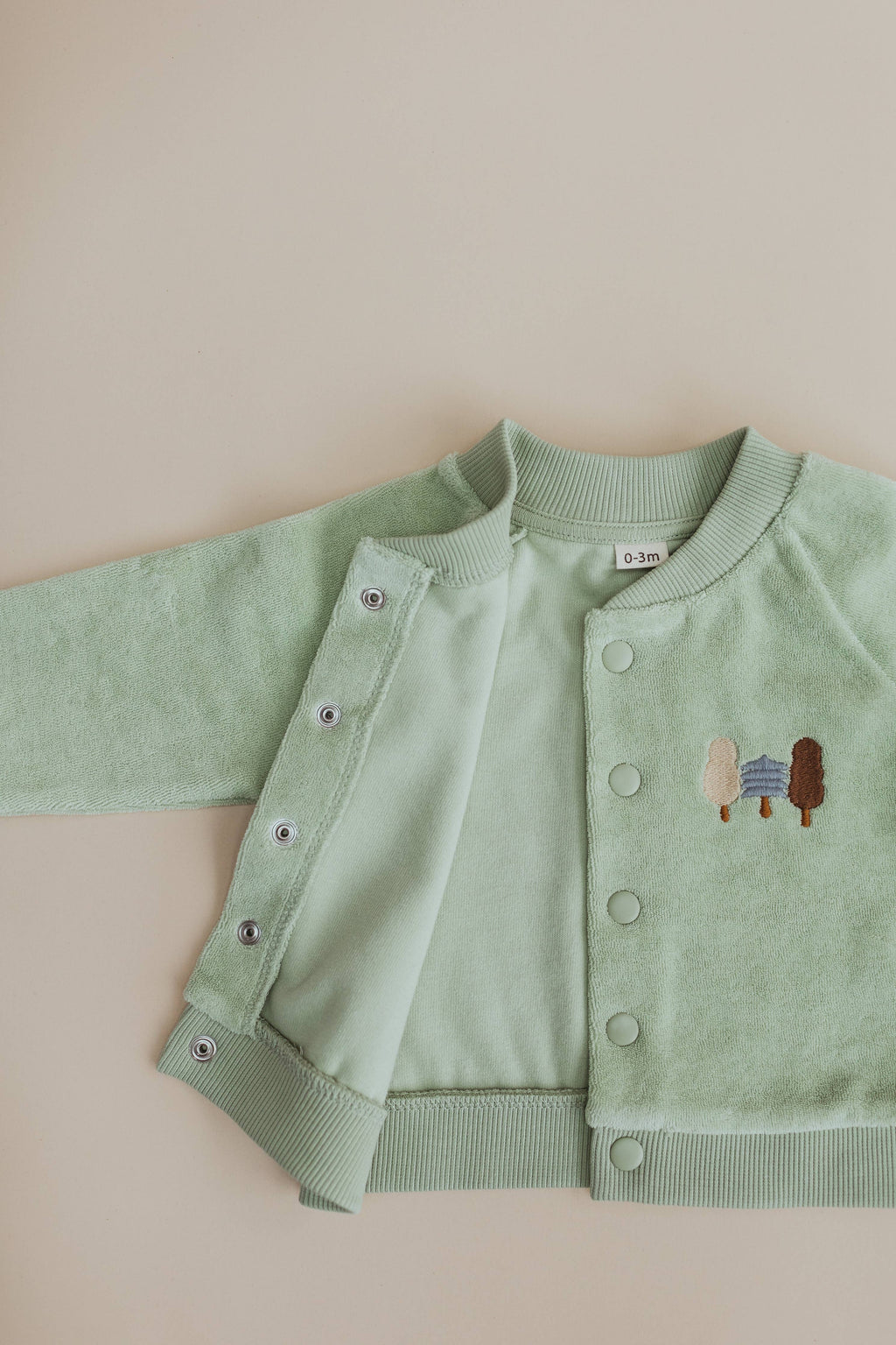 Organic Cotton Terry Jacket in Sage