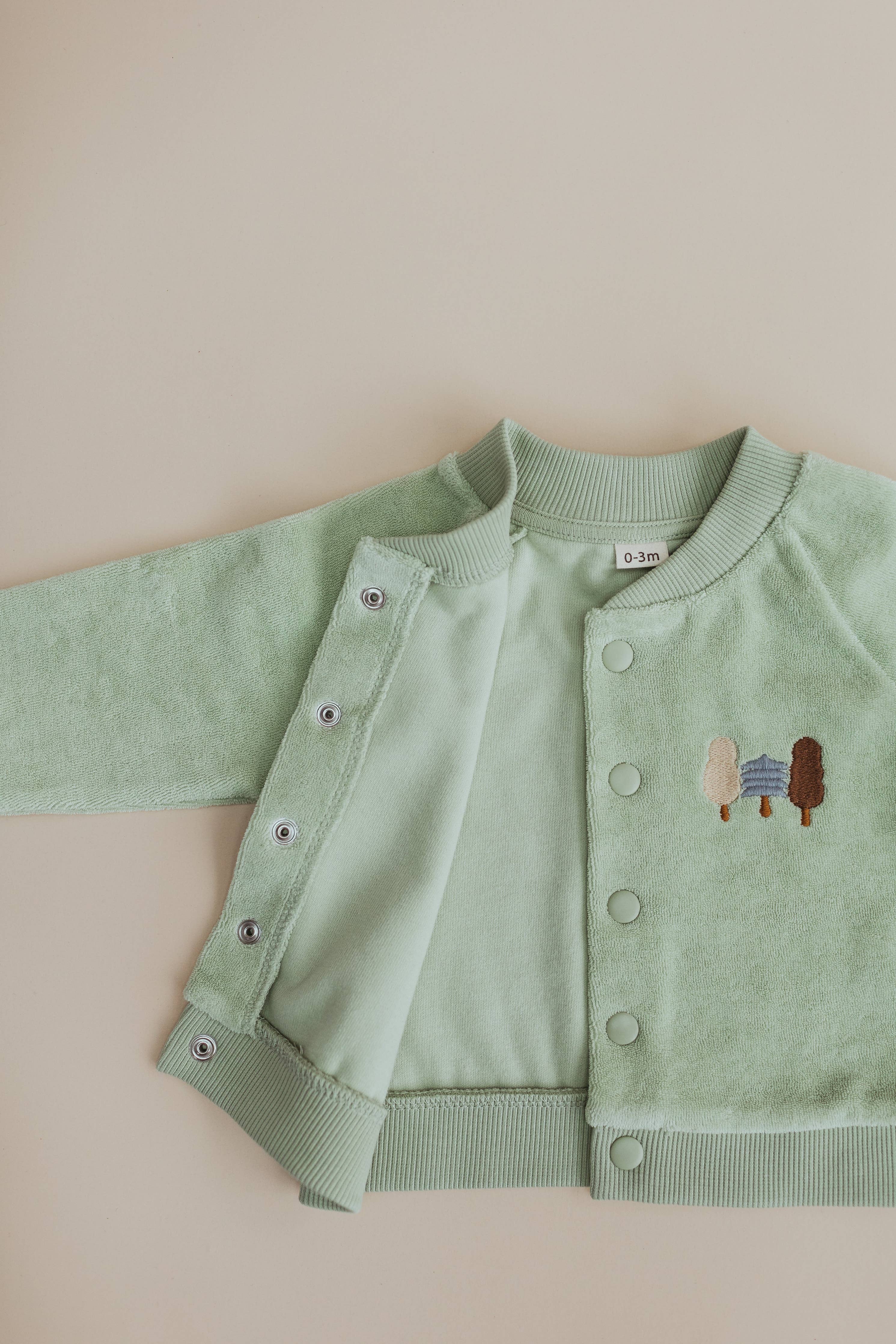 Organic Cotton Terry Jacket in Sage