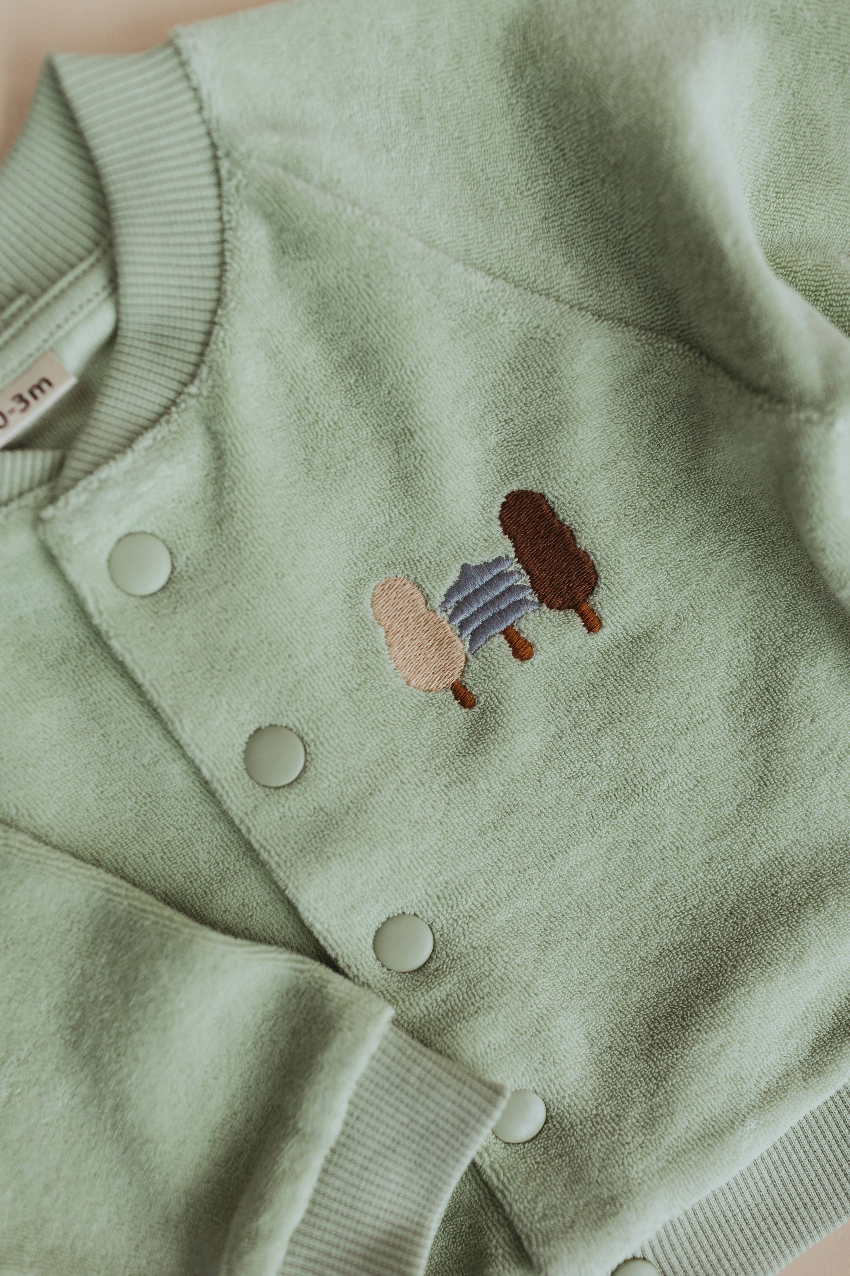 Organic Cotton Terry Jacket in Sage
