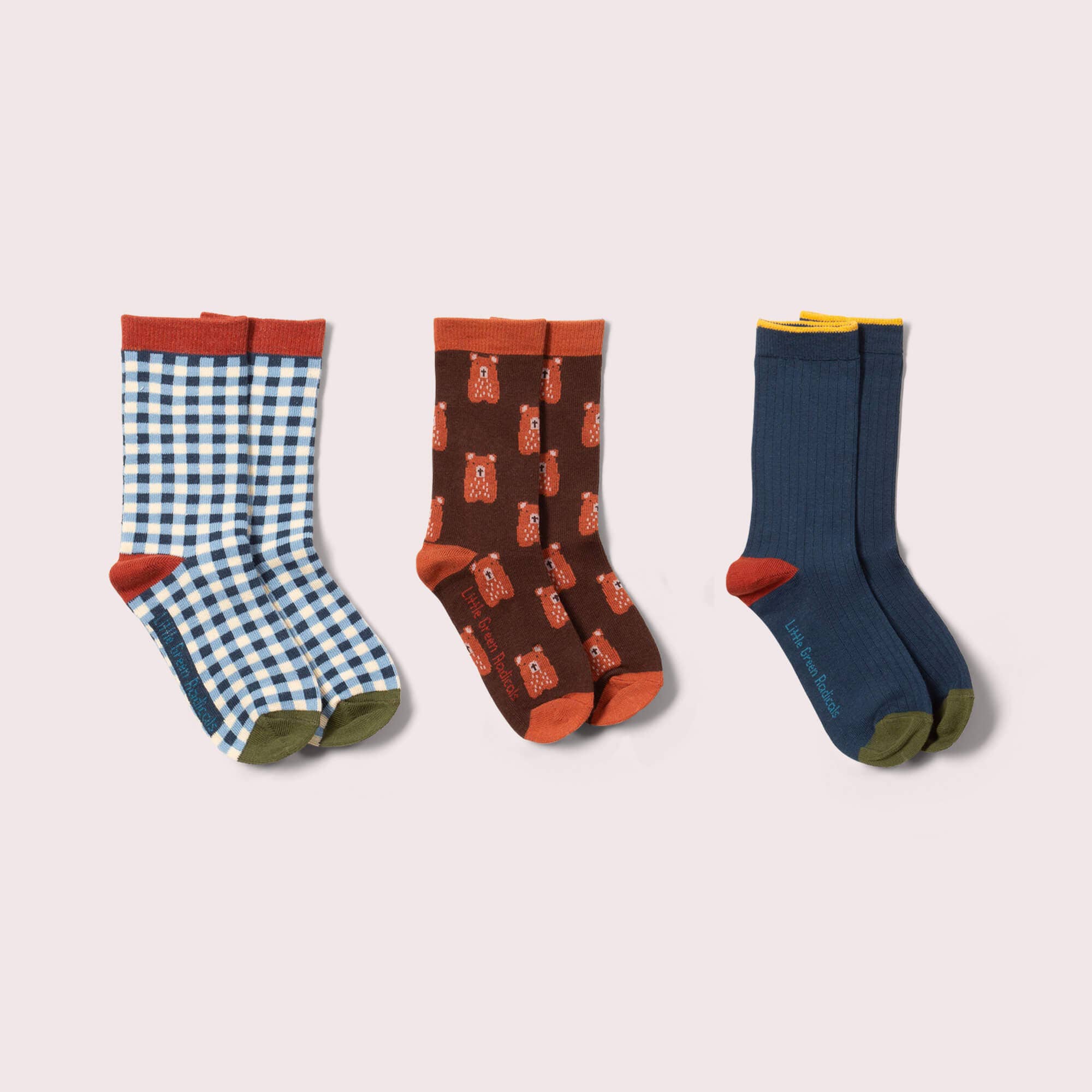 Teddy Bear Ankle Socks - Pack of 3