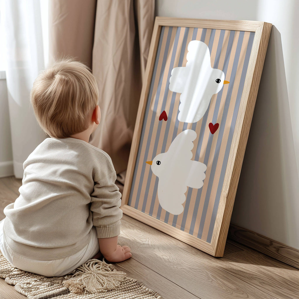 Nursery Print - Love Doves