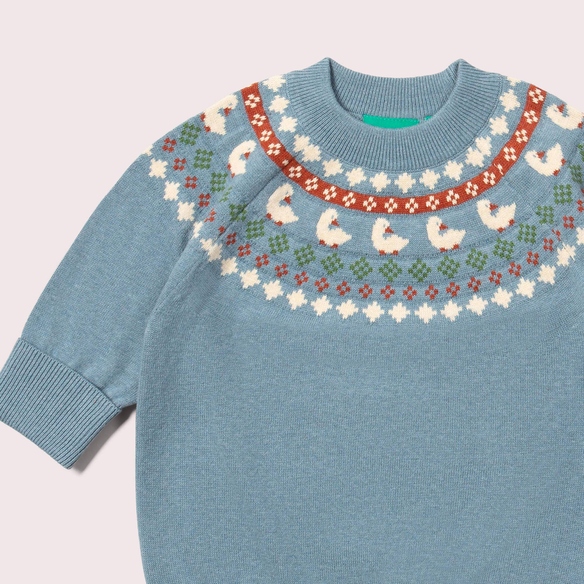 Blue Little Ducks Fairisle Knitted Jumper