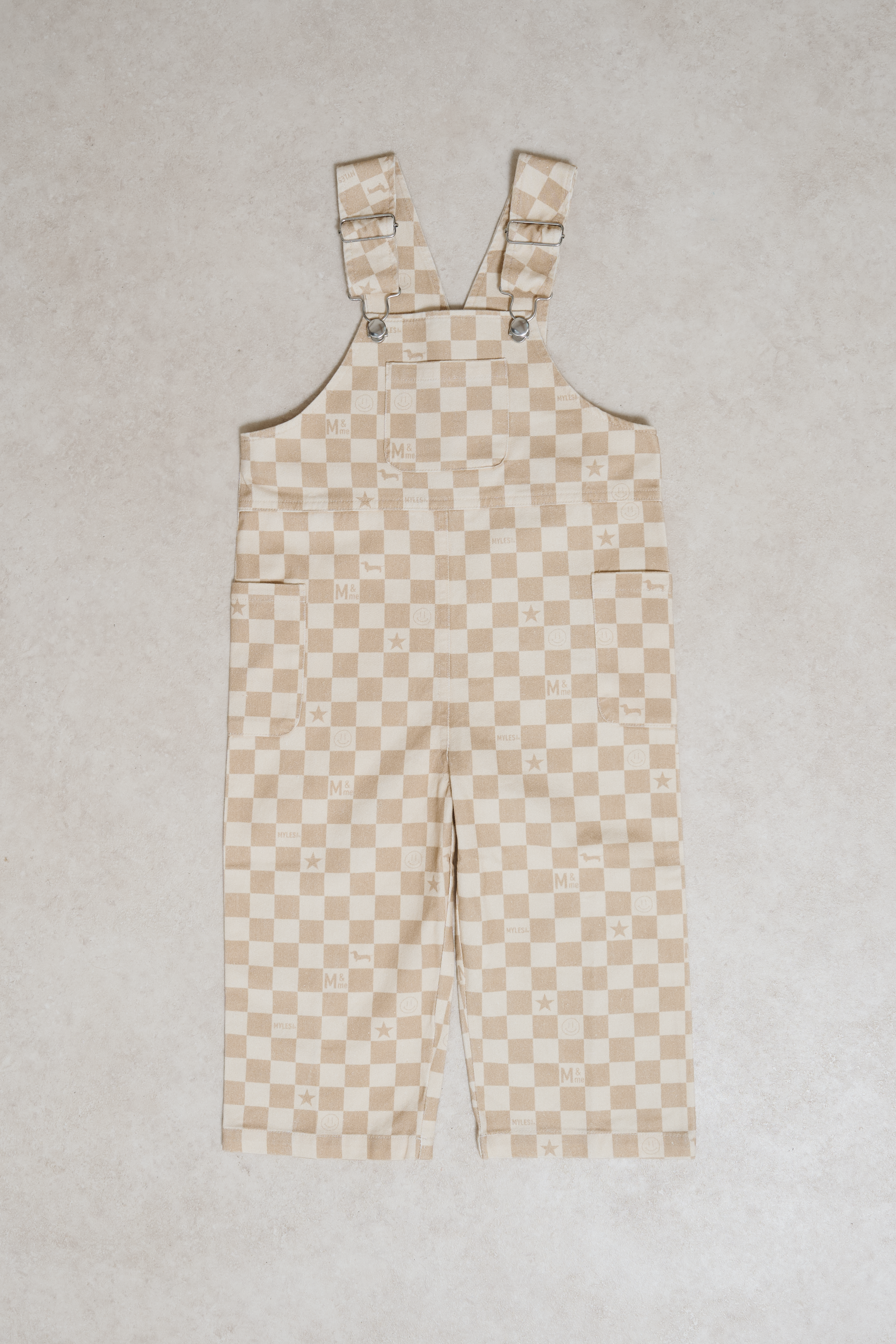 Myles & Me Dungarees - Sands Check