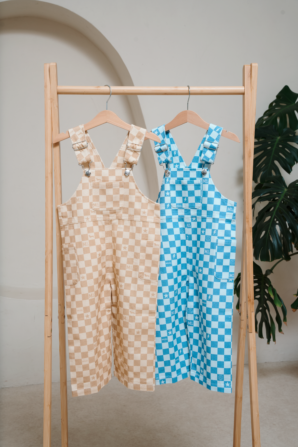 Myles & Me Dungarees - Willow Blue Check